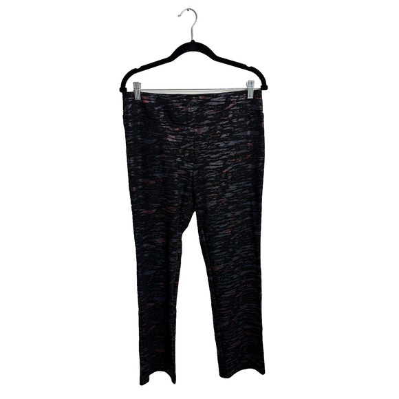 Lena Gabrielle Womens Pull On Pants Black Red Camo Stretch Straight Leg 12 - Picture 2 of 5